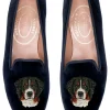 Bernese Black Velvet Slipper (Women)