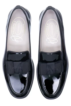 Black Bow Patent Leather Venetian (Men)