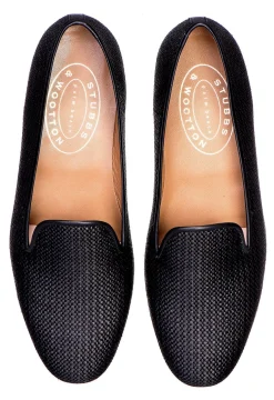 Black Raffia Slipper (Wide)