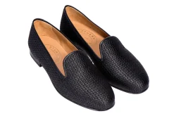 Black Raffia Slipper (Wide)