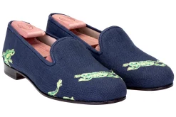 Calabasas Navy Linen Slipper (Men)