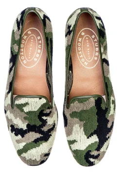 Camo Green Needlepoint Slipper (Women)