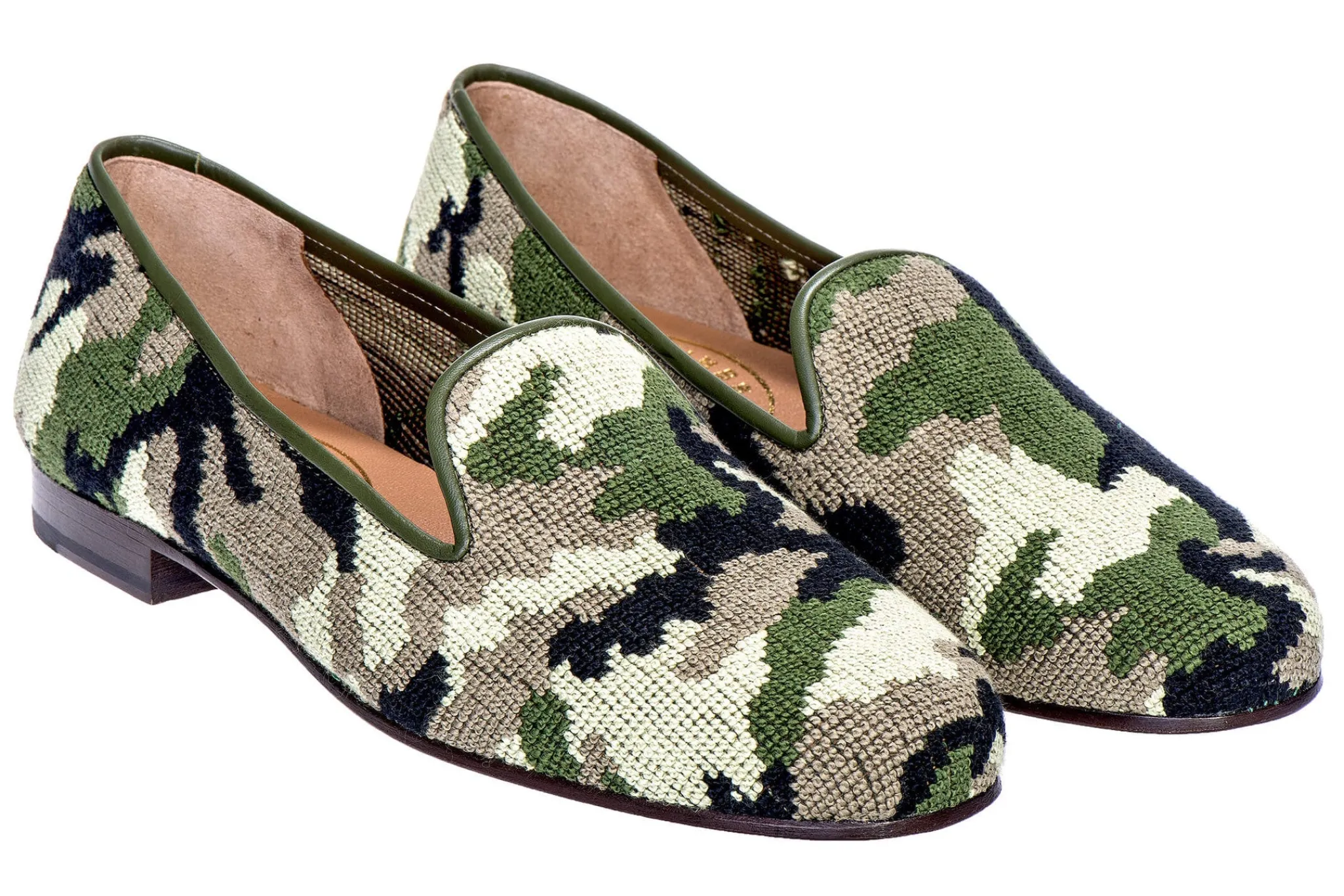 Camo Green Needlepoint Slipper (Men)