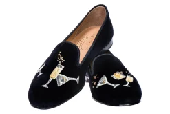 Celebrate Black Velvet Slipper (Wide)