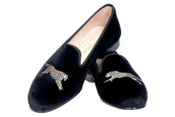Cheetah Black Velvet Slipper (Women)