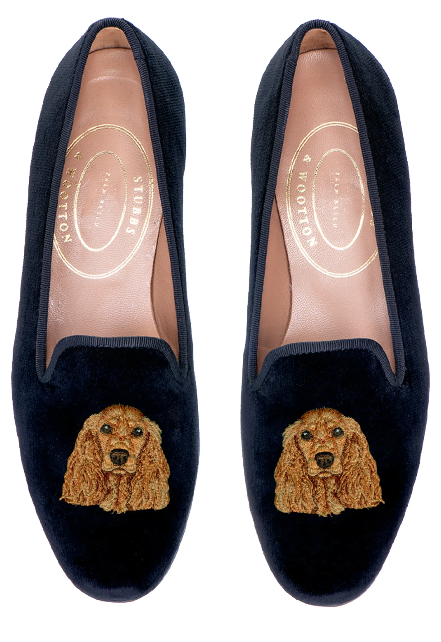 Cocker Spaniel Black Velvet Slipper (Men)