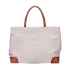 Cream Herringbone Tote