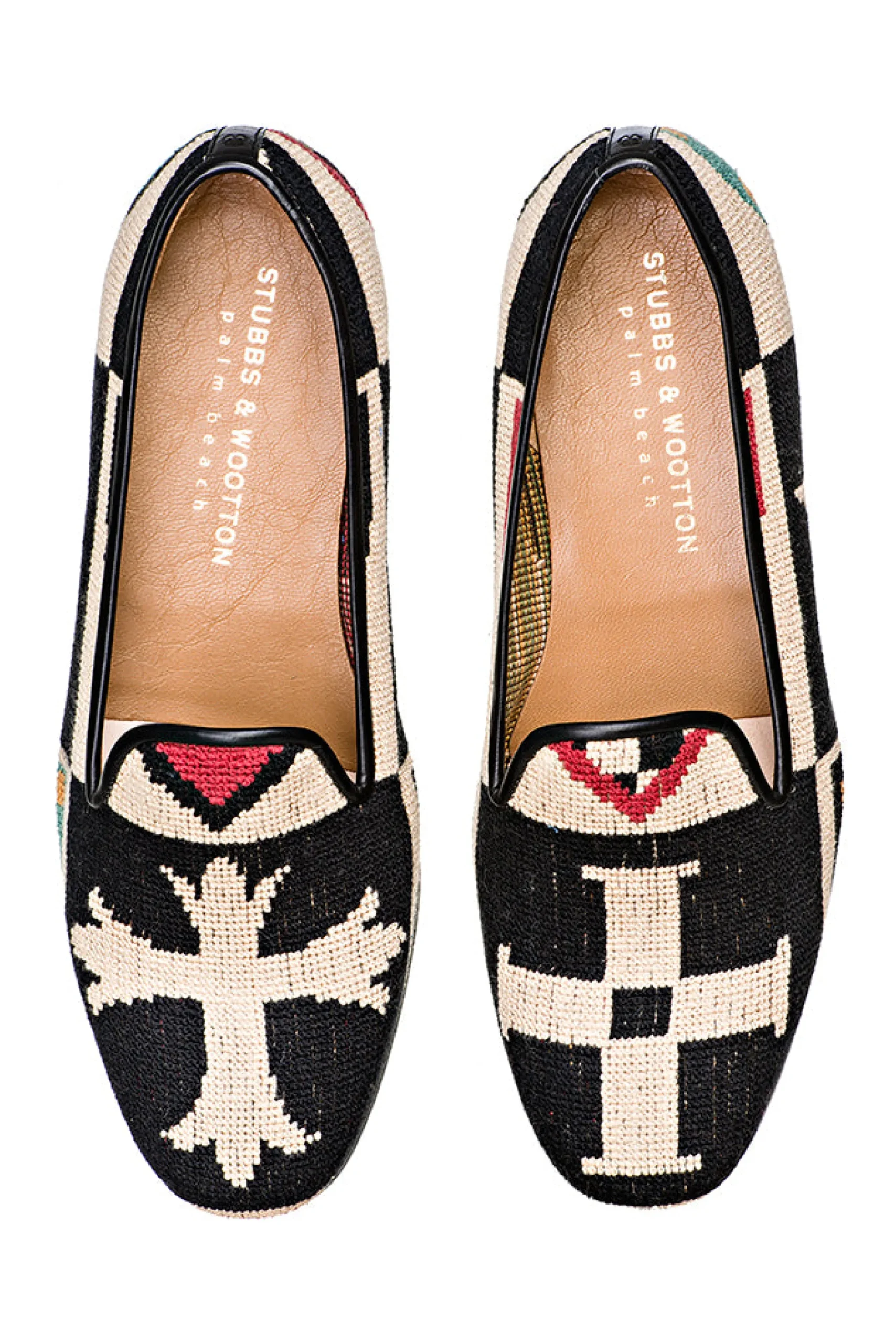 Crest Black Needlepoint Slipper (Men)