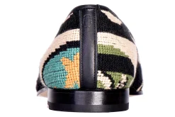 Crest Black Needlepoint Slipper (Women)
