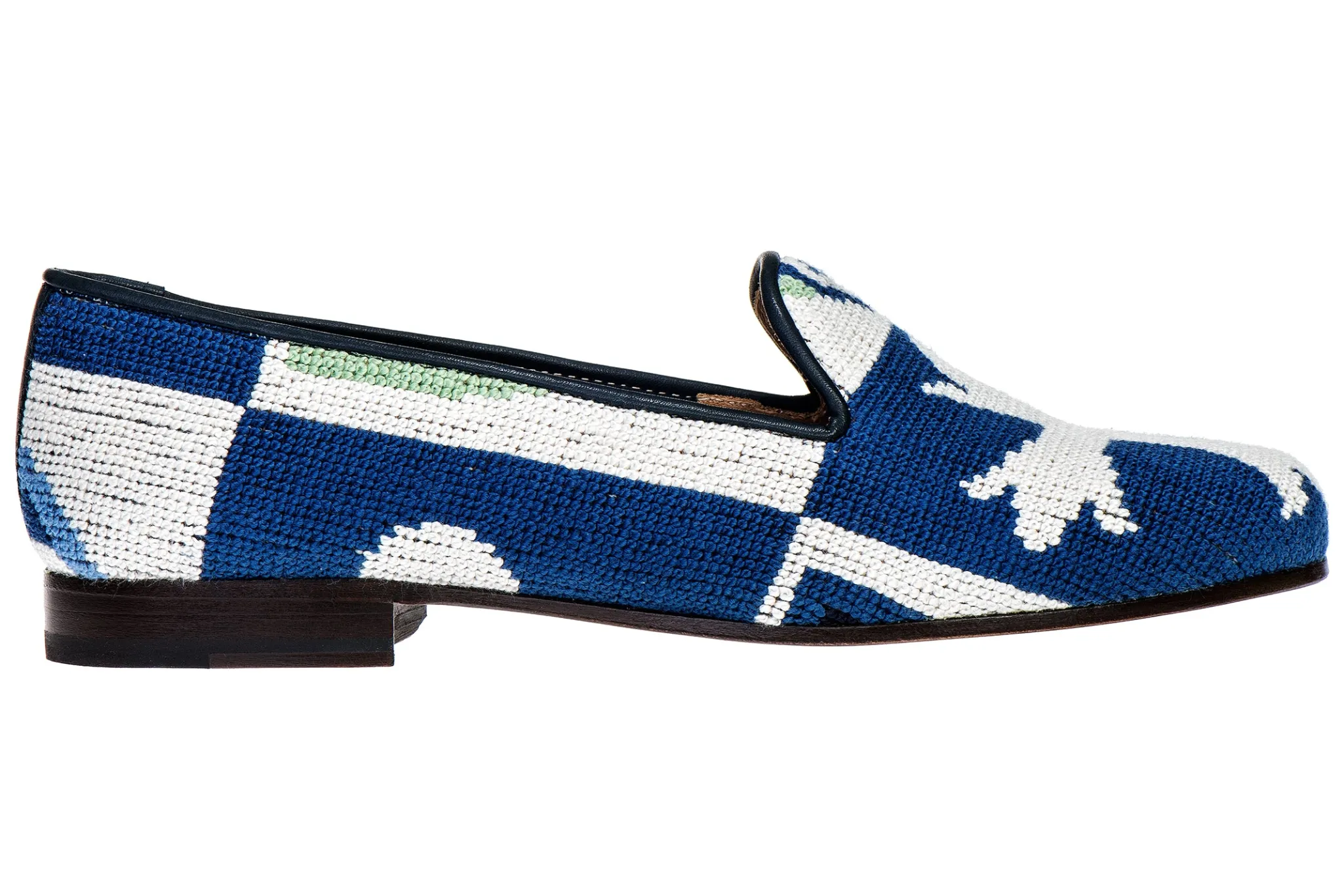 Crest Blue Needlepoint Slipper (Men)