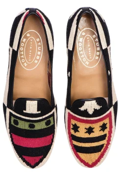 Crest Color Needlepoint Slipper (Narrow)