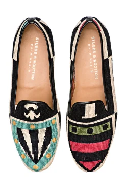 Crest Color Needlepoint Slipper (Men)