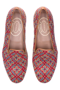 Cuenca Red Needlepoint Slipper (Women)