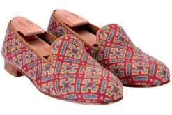 Cuenca Red Needlepoint Slipper (Men)