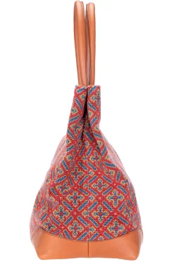 Cuenca Red Needlepoint Tote