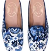 Heriz Lapis Needlepoint Mule (Women)