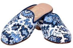 Heriz Lapis Needlepoint Mule (Women)