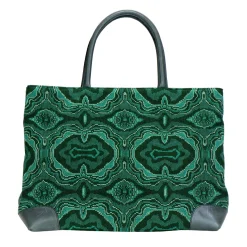 Malachite Needlepoint Tote