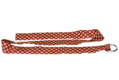 Medallion Cranberry Silk Belt