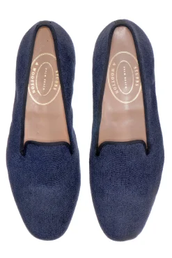 Navy Needlepoint Slipper (Women)