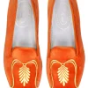 Paolina Orange Velvet Slipper (Women)
