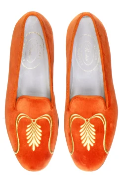 Paolina Orange Velvet Slipper (Women)