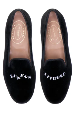 Shaken Stirred Black Velvet Slipper (Men)
