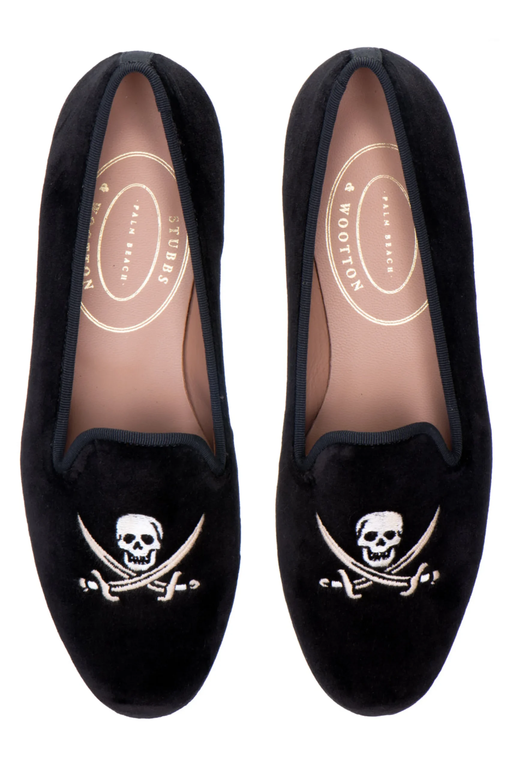 Skull Black Velvet Slipper (Women)