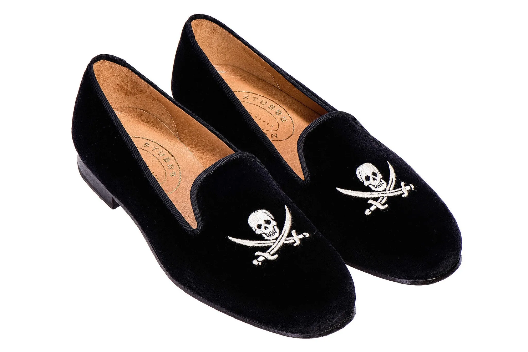 Skull Black Velvet Slipper (Women)