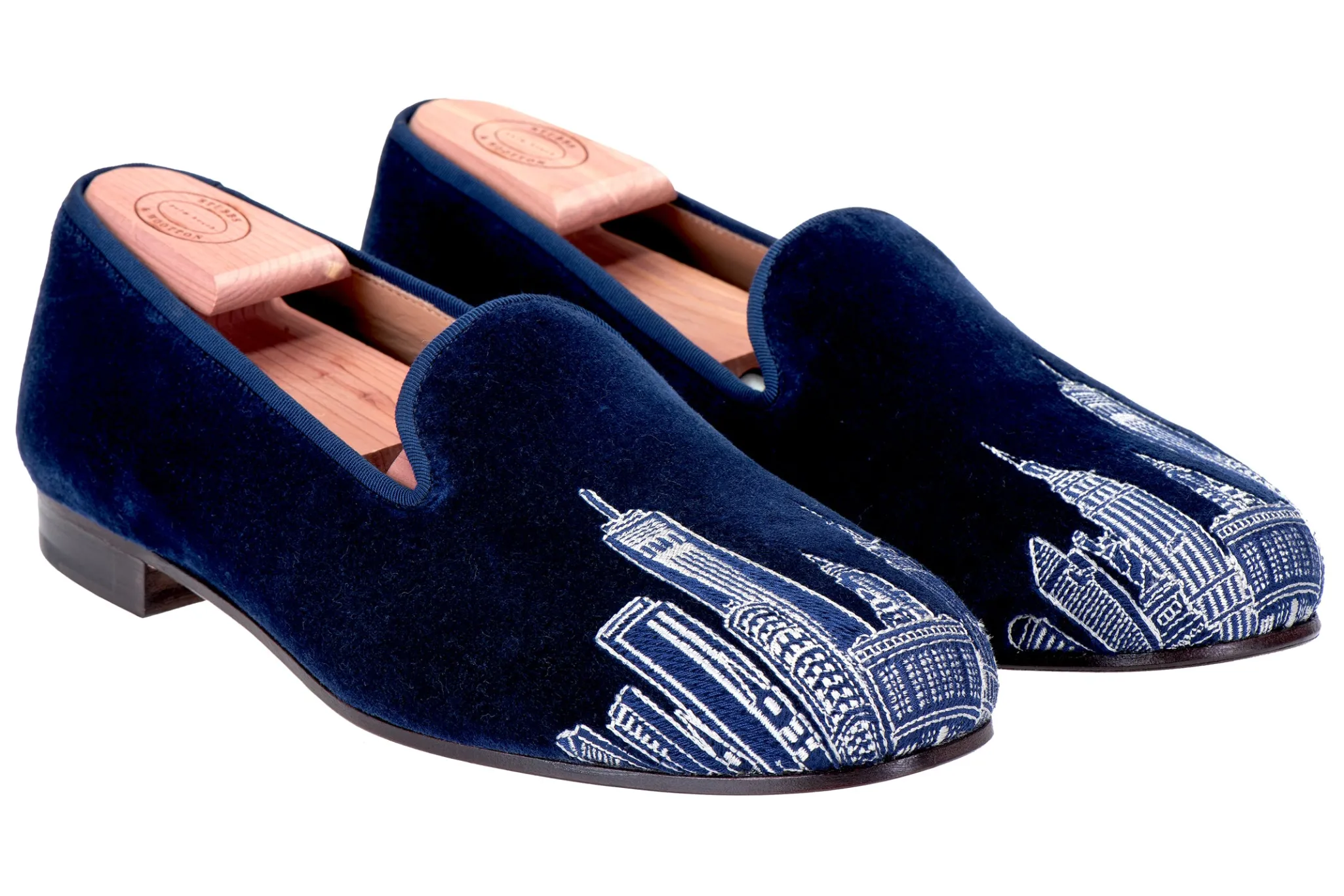 Skyline Navy Velvet Slipper (Women)
