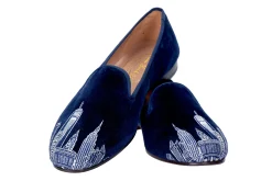 Skyline Navy Velvet Slipper (Men)