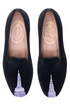 Skyscraper Black Velvet Slipper (Women)