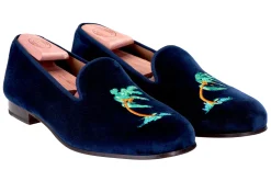 Storm Navy Velvet Slipper (Women)
