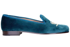 Swans Teal Velvet Slipper (Men)