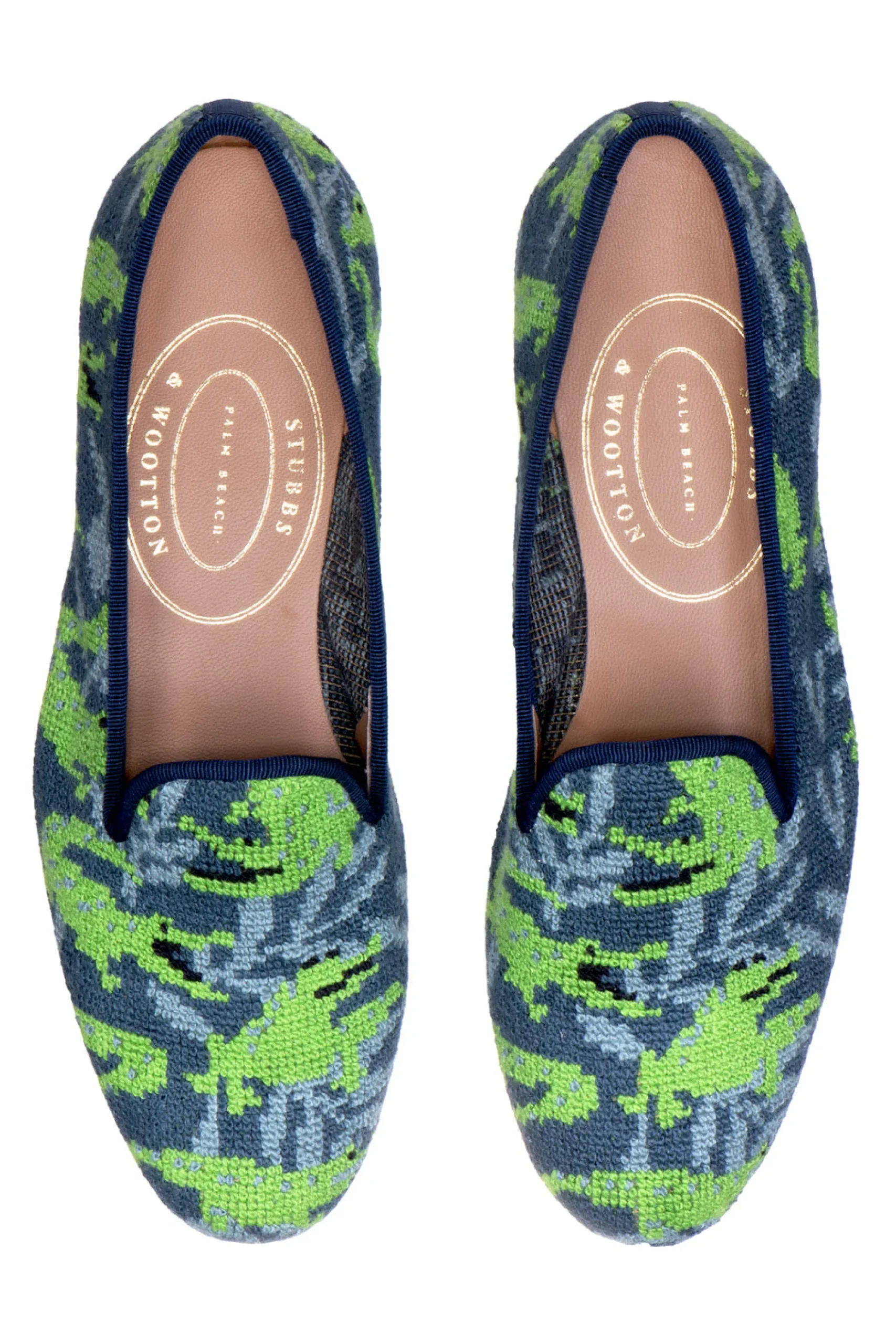 Wetlands Navy Needlepoint Slipper (Men)
