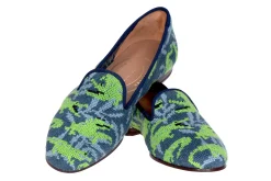 Wetlands Navy Needlepoint Slipper (Women)