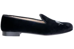 Zebra Black Velvet Slipper (Women)