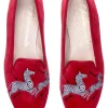 Zebras Red Velvet Slipper (Women)